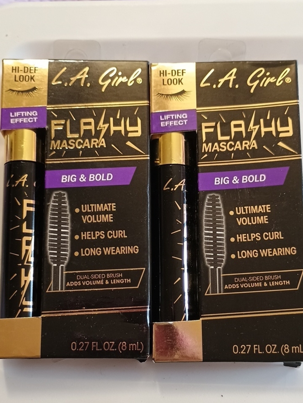 2 x LA GIRL Flashy Mascara, Jet Black